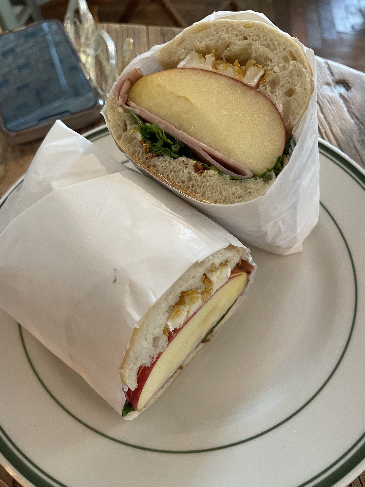 Apple Brie Cheese Sandwich and Ginger Lemon Tea
